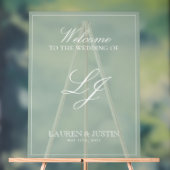 クラシックSage Green Monogramスクリプモダントへようこそ アクリルサイン (ニュートラル)