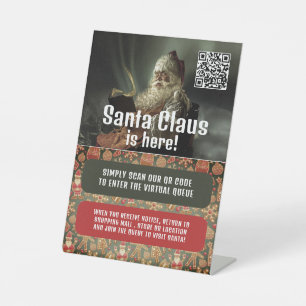 クラシックSanta読、Visit Santa、QR Code Queue 台座サイン