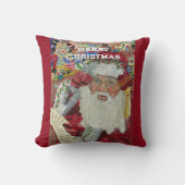 クラシックSanta - Checking It Two Holiday Artwork クッション (正面)