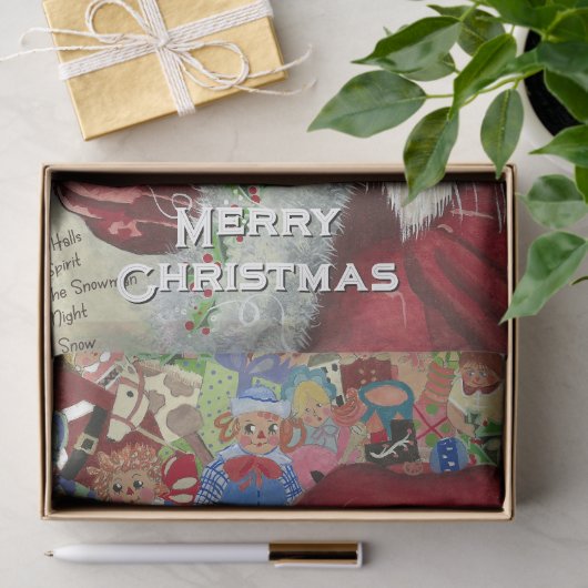 クラシックSanta - Checking It Two Holiday Artwork 薄葉紙 (ギフト)