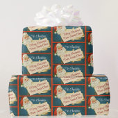 クラシックSanta Clausへ&から名前を追加クリスマス ラッピングペーパー