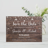 クラシックSave the Date Card - String Lights セーブザデート (スタンド正面)