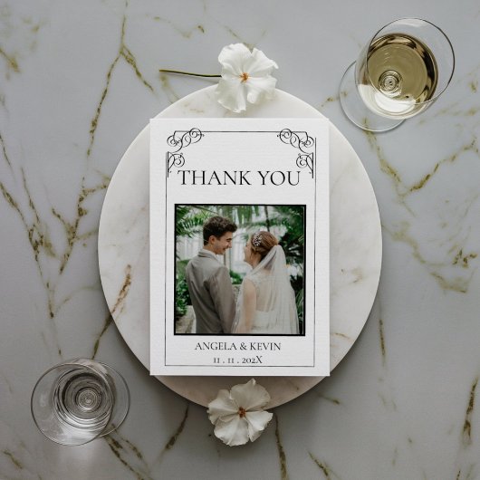 クラシックScriptの結婚サンキューカードとカスタム 出欠カード