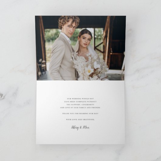 クラシックScriptの結婚写真サンキューカード カード (内部)