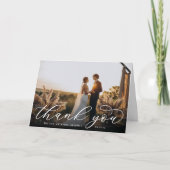 クラシックScriptの結婚写真サンキューカード カード (正面)