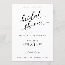 クラシックScriptの結婚Bridal Showerへの招待 招待状