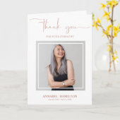 クラシックScript悔やみや弔慰ありがとうフォトカード カード (黄色い花)