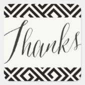 クラシックScript感謝してい Geometric Greek鍵結婚 s スクエアシール (正面)