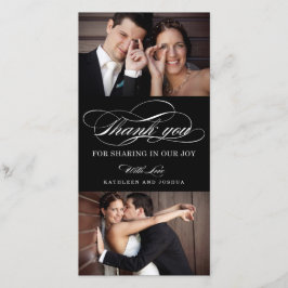 クラシックScript結婚 Thank You Photo Card サンキューカード