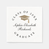 クラシックScript Black and White Decisation スタンダードカクテルナプキン (正面)