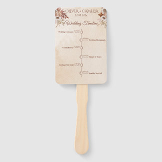 クラシックScript BOHO結婚式 プログラムとタイムライン ハンドファン