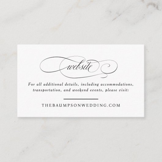 クラシックScript Eleganceの小結婚さなウェブサイト エンクロージャーカード (正面)