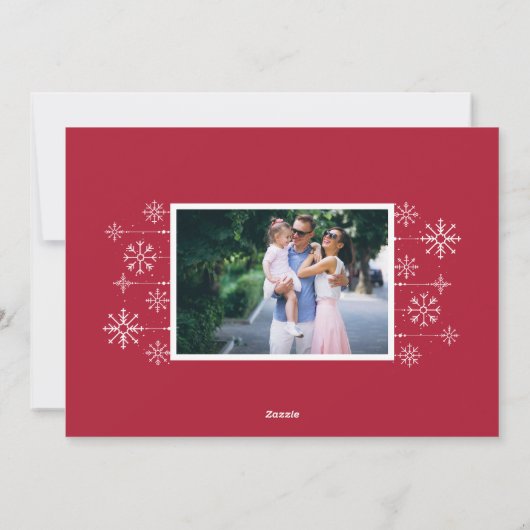 クラシックScript Happy Holidays横型フォト シーズンカード (裏面)