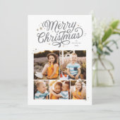 クラシックScript Merry Christmas写真数々の休日 シーズンカード (スタンド正面)