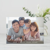 クラシックScript Merry Christmas 7フォトコラージュ シーズンカード (スタンド正面)