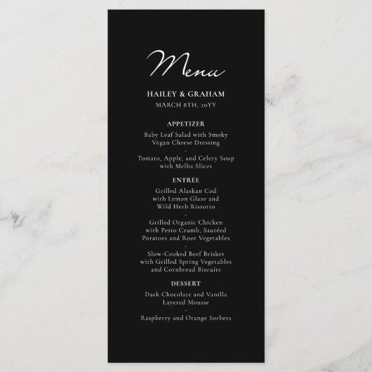 クラシックScript Minimalist Blackのメ結婚ニュー メニュー (正面)