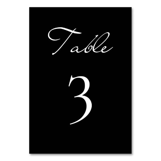 クラシックScript Minimalist Black結婚's テーブルナンバー (正面)