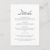 クラシックScript Minimalist Whiteの結婚詳細 エンクロージャーカード (正面)