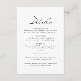 クラシックScript Minimalist Whiteの結婚詳細 エンクロージャーカード