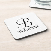 クラシックScript MonogramとName コースター (左側)