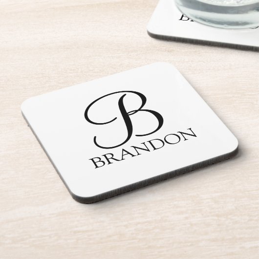 クラシックScript MonogramとName コースター (左側)