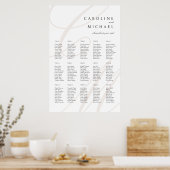 クラシックScript Monogramの結婚座席表 ポスター (キッチン)