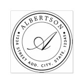 クラシックScript Monogramラウンド差出人住所名 セルフインキングスタンプ (デザイン)