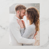 クラシックScript Monogram Photoの結婚金ゴールド 箔招待状 (裏面)