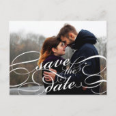クラシックScript Overlay Photo日付の保存 案内ポストカード (正面)