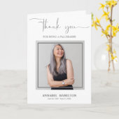 クラシックScript Pallbearer Thank Youフォトカード カード (黄色い花)