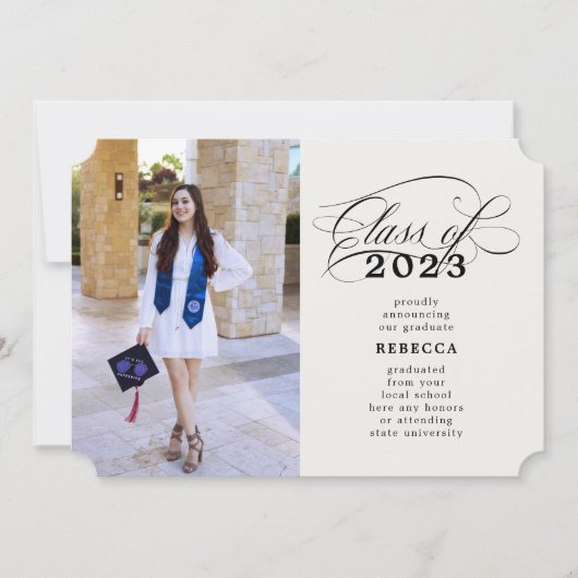 クラシックScript Photo Graduation 案内状 (正面)