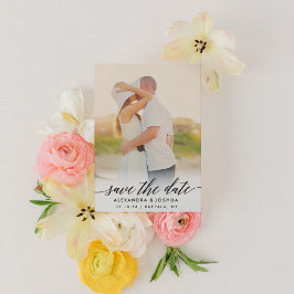 クラシックScript Photo Save the Dateポートレート セーブザデート