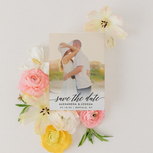 クラシックScript Photo Save the Dateポートレート セーブザデート