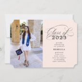 クラシックScript Soft Pink Photo Gradation 案内状 (正面)