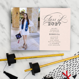 クラシックScript Soft Pink Photo Gradation 案内状