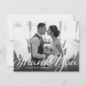 クラシックScript Thank You結婚式招待状 招待状 (正面)