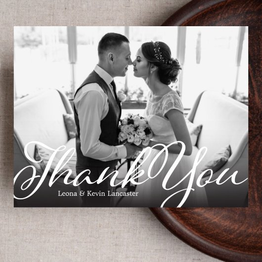 クラシックScript Thank You結婚式招待状 招待状