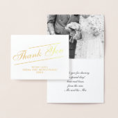 クラシックScript Thank You's Photo Foilカー結婚ド 箔カード (ディスプレー)