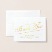 クラシックScript Thank You's Photo Foilカー結婚ド 箔カード (封筒付き正面)