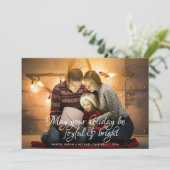 クラシックScripted Wish Ruby Red Photoクリスマス シーズンカード (スタンド正面)