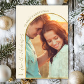 クラシックSeason's Greetings金ゴールドアーチカップルの写真 シーズンカード
