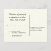 クラシックShells Black Creamの結婚ポストカードRSVP インビテーションポストカード (裏面)