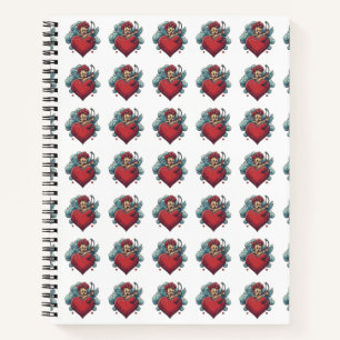 クラシックTattoo Notebooks:ハート&キューピッド版 ノートブック