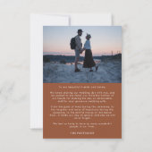 クラシックTerracotta Script with Photo 結婚's サンキューカード (裏面)