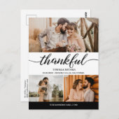 クラシックThanglful Script 3フォト結婚ズ ポストカード (正面/裏面)