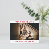 クラシックThis the Season Photo Red Christmas ポストカード (スタンド正面)