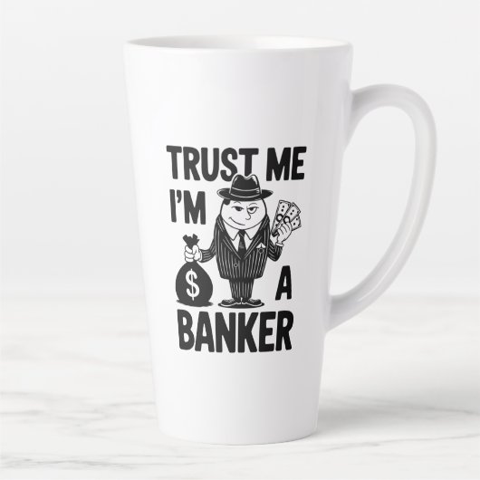 「クラシックTrust Me, I'm a Banker」グラフィック カフェラテマグ (右)