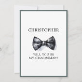 クラシックTuxedoの結婚Groomsman Request Card 招待状 (正面)