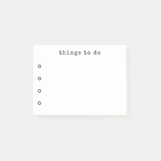 クラシックTypewriterタイポグラフィTo-Doリスト ポストイット (正面)