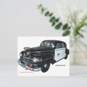 クラシックuser_1947_Plymouth_Police_Car_Texturized ポストカード (スタンド正面)